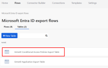 Select the EntraID Conditional Access Policies Export Table in Okta Workflows