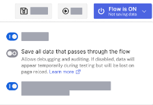 Image showing the save all data that passes through the flow option on the flow state dropdown.